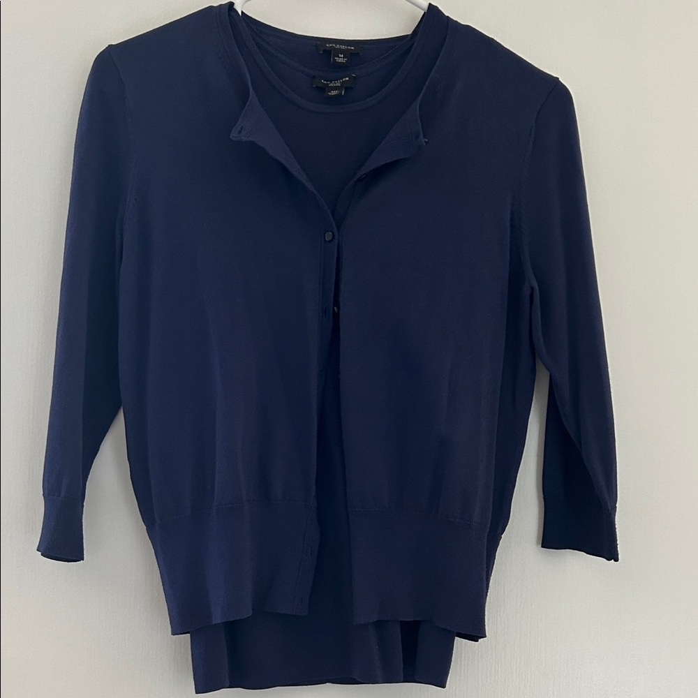 Ann Taylor Navy Blue Button Down Shirt